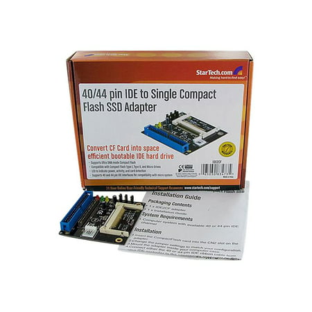 StarTech IDE2CF 40/44 Pin IDE to Compact Flash SSD Adapter 1 x IDC Male 
